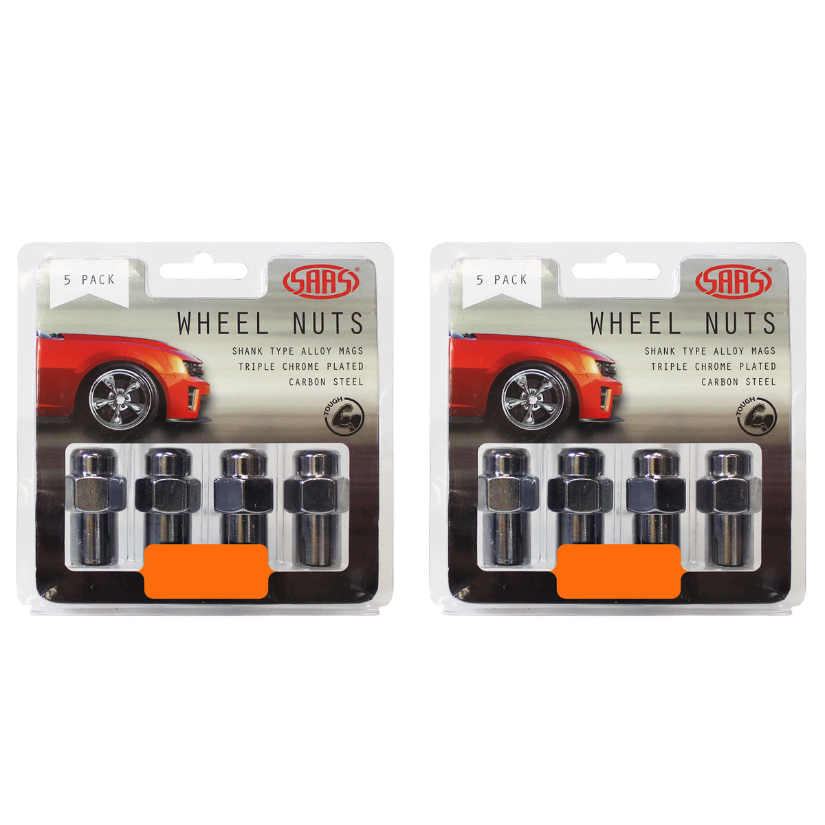 SAAS Wheel Nuts Mag 12 X 1.25 Chrome 43mm 5pk