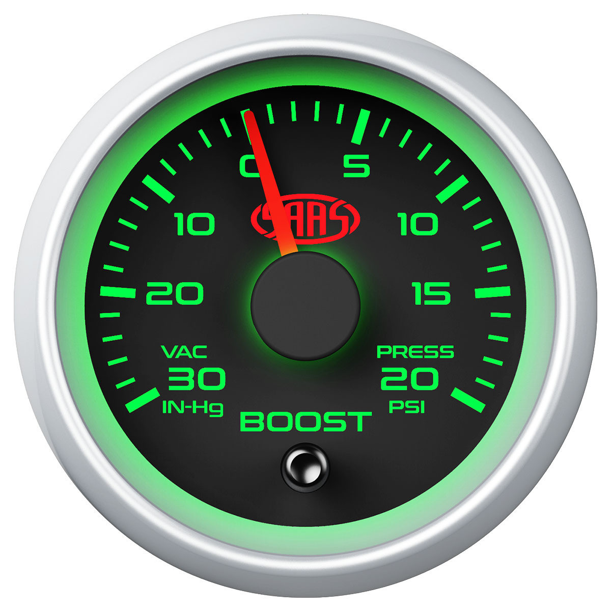 SAAS Boost Gauge Diesel 0-30 psi 52mm Black Muscle Series 2