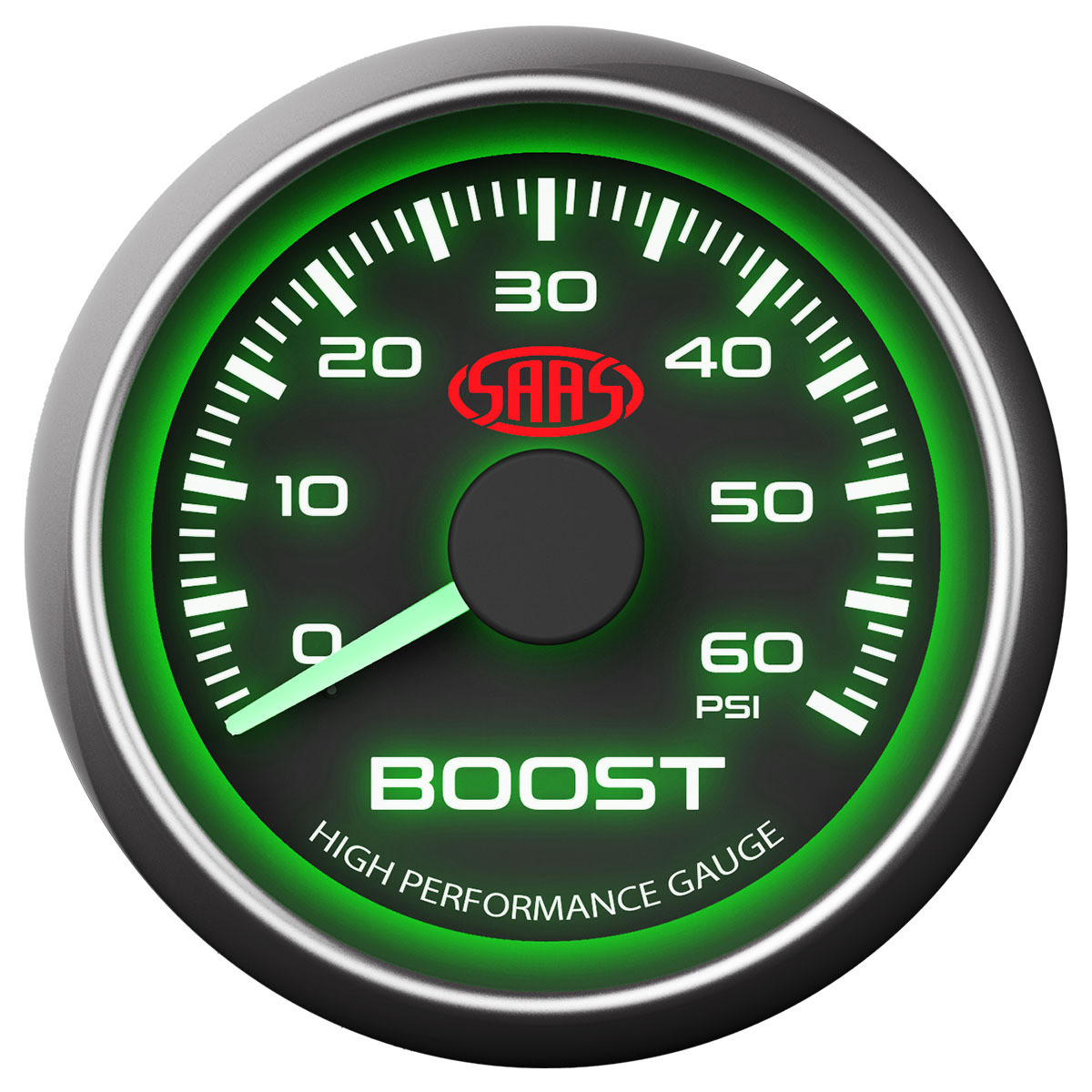 SAAS Boost Gauge Diesel 0-60 psi 52mm Black Muscle Series