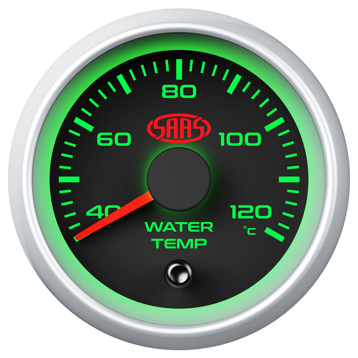 SAAS Water Temp Gauge 40°-120° 52mm Black Muscle Series 2