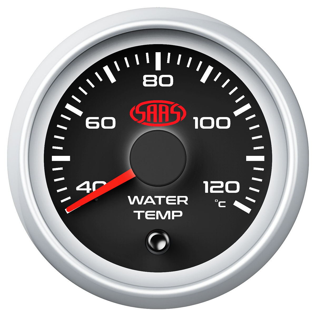 SAAS Water Temp Gauge 40°-120° 52mm Black Muscle Series 2