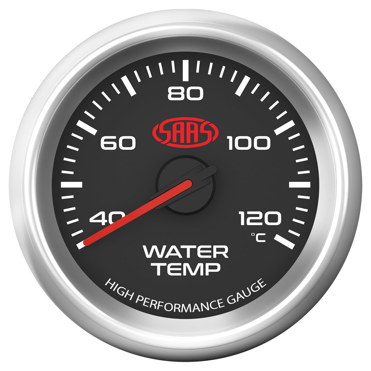 SAAS Water Temp Gauge 40°-120° 52mm Black Muscle Series 3