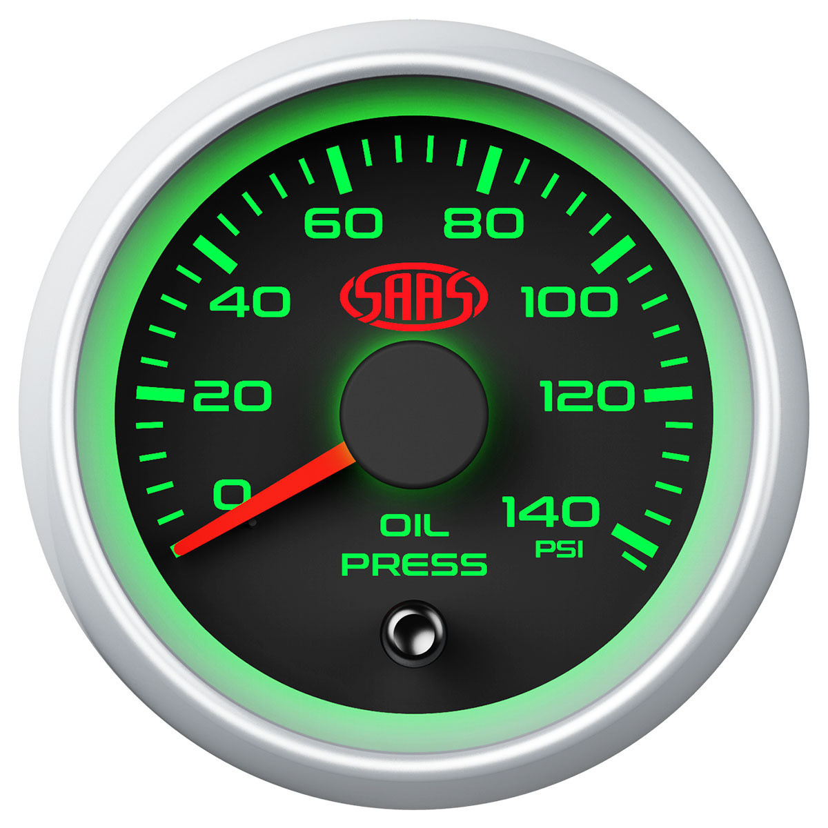 SAAS Oil Press Gauge 0-140psi 52mm Black Muscle Series 2