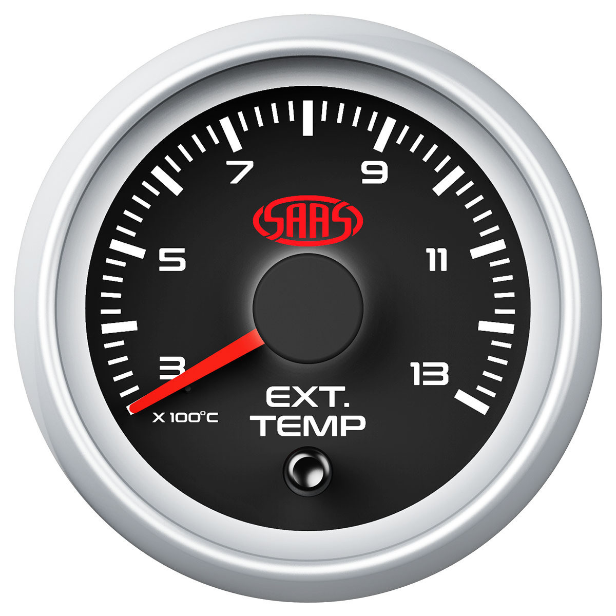 SAAS Exhaust Temp Gauge 300°-1300° 52mm Black Muscle Series 2