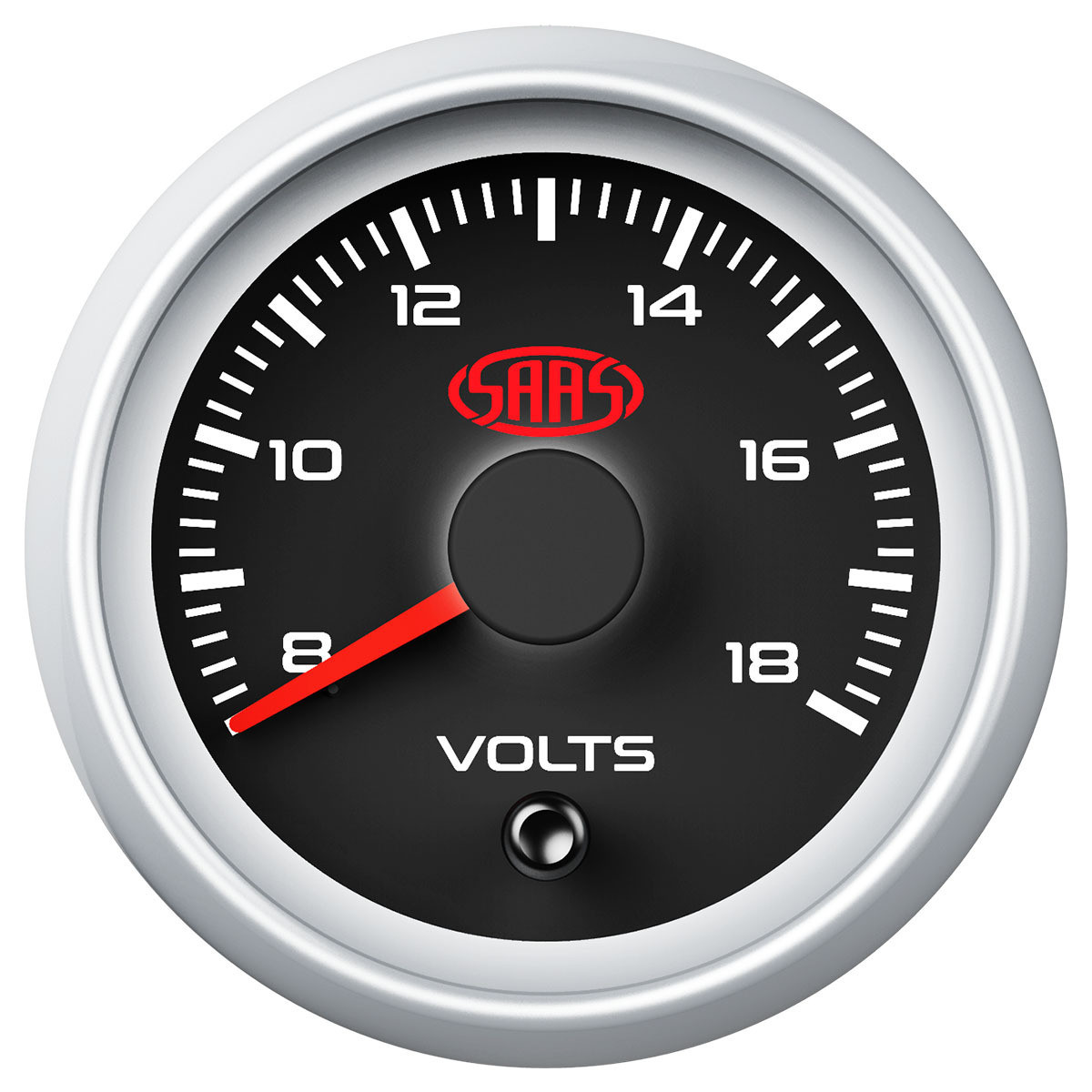 SAAS Volt Gauge 8v-18v 52mm Black Muscle Series 2