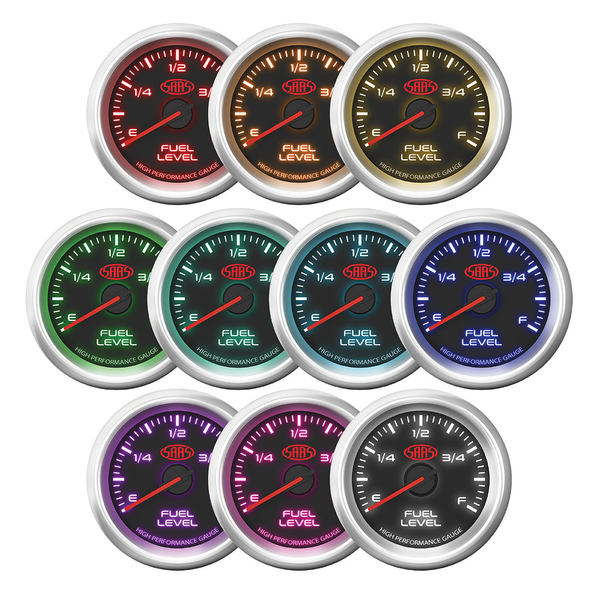 Fuel Fuel Level Gauge 52mm Black Muscle Series 3