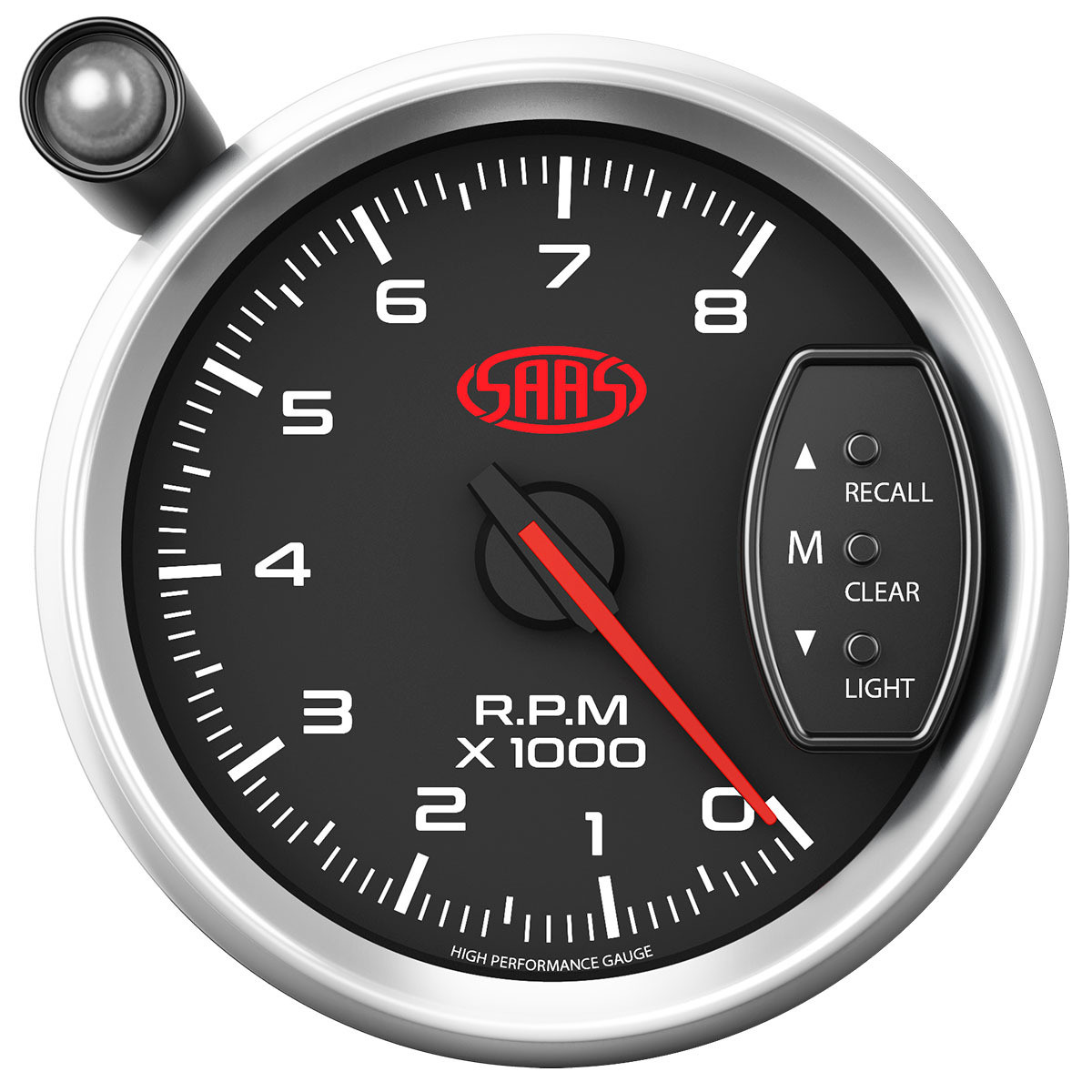 SAAS Tachometer 0-8K Shiftlite 3-3/4 Black Muscle Series 3