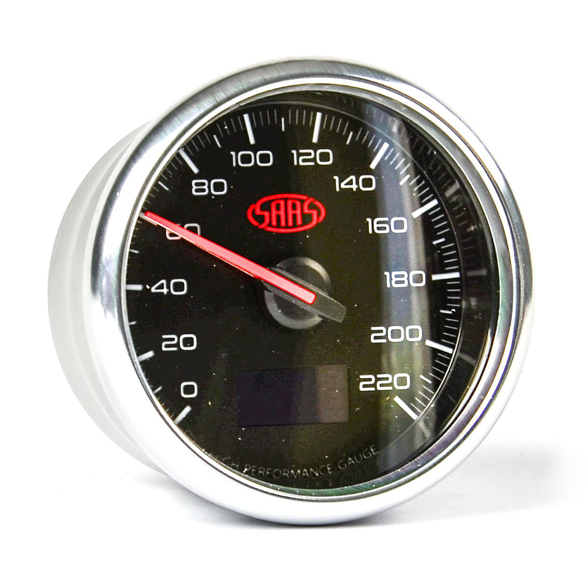 SAAS Speedometer 0 - 220 Kph 3 1/2 Indash Black Muscle Series 3
