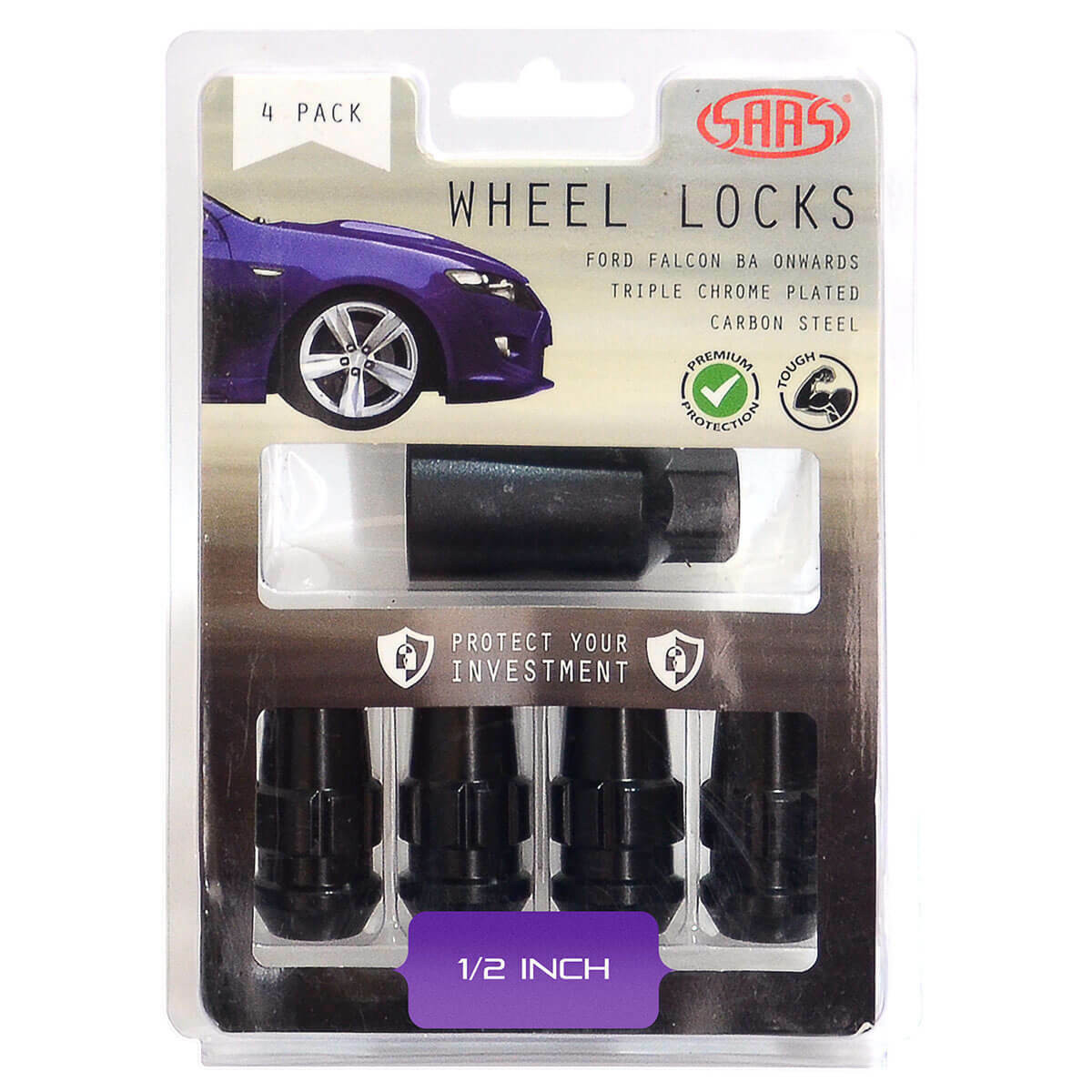 Acorn Lock Nut 44mm 1/2" Black