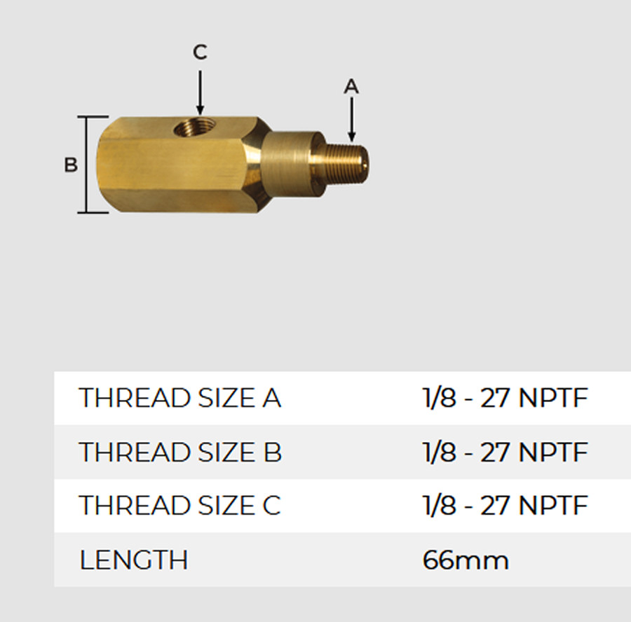 SAAS Gauge T-Piece Sender Adapter