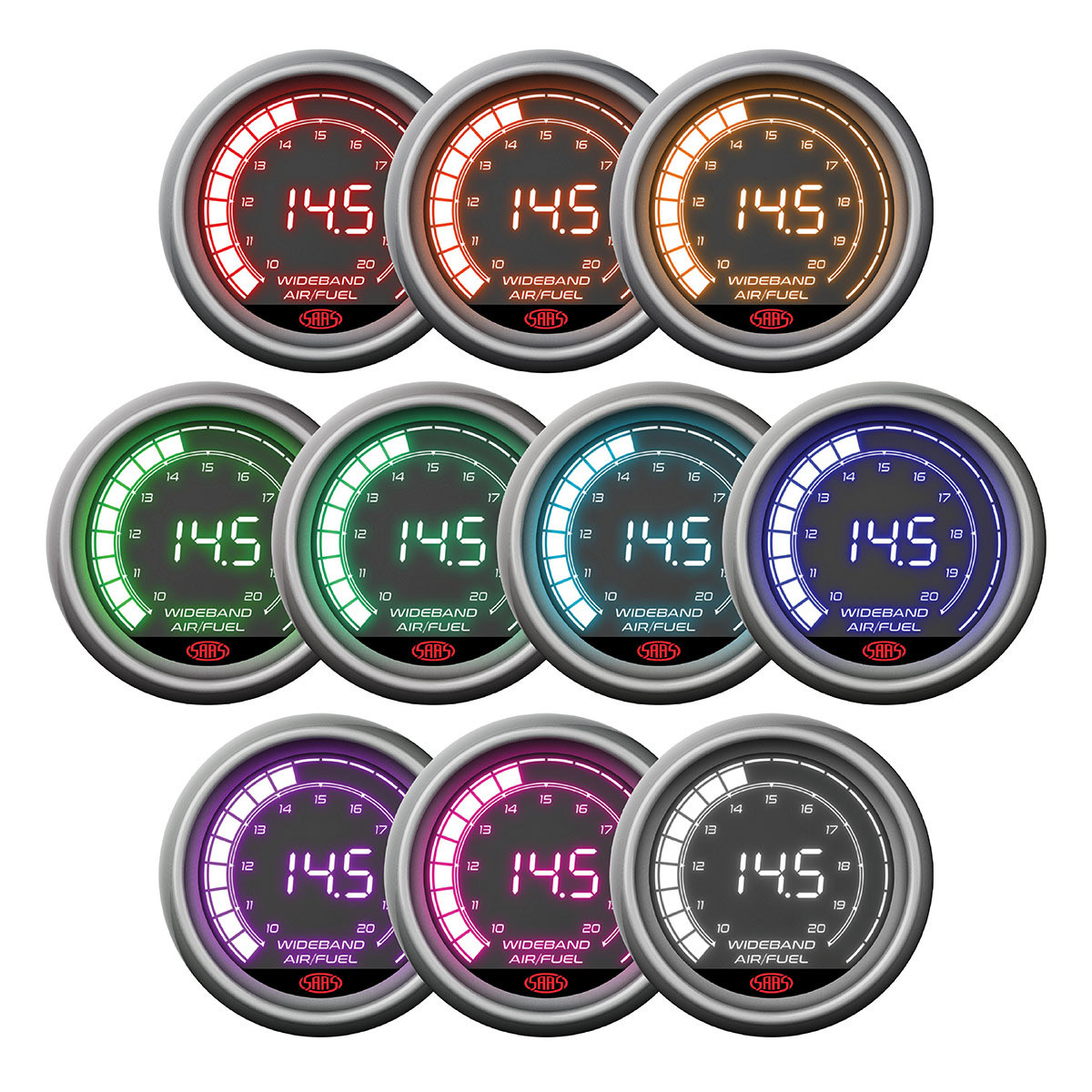 SAAS Air Fuel Ratio Gauge Wide Band 52mm Digital Series