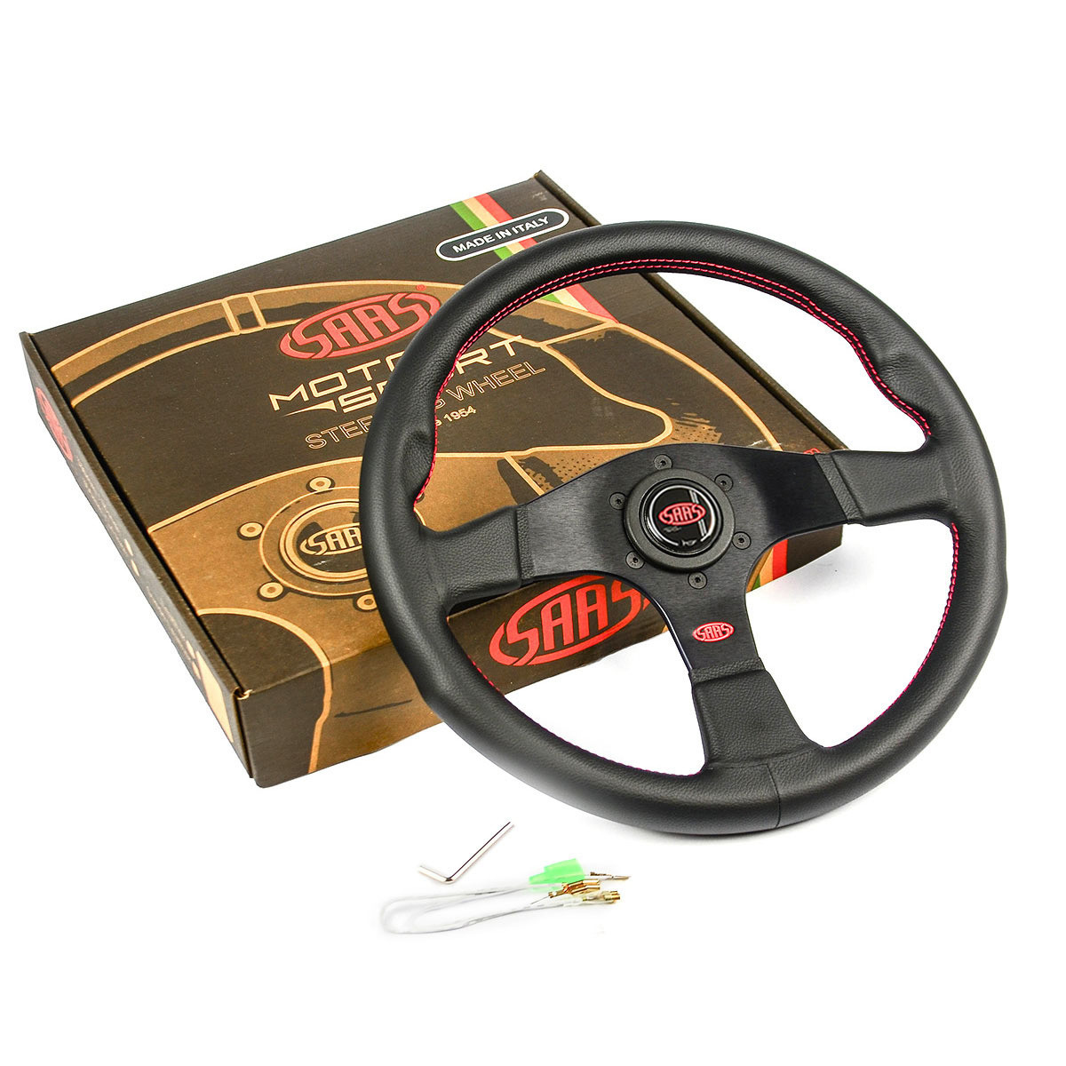 SAAS Steering Wheel Leather Corsa 350mm