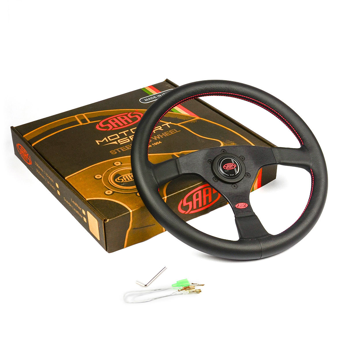 SAAS Steering Wheel Leather Sprint 350mm