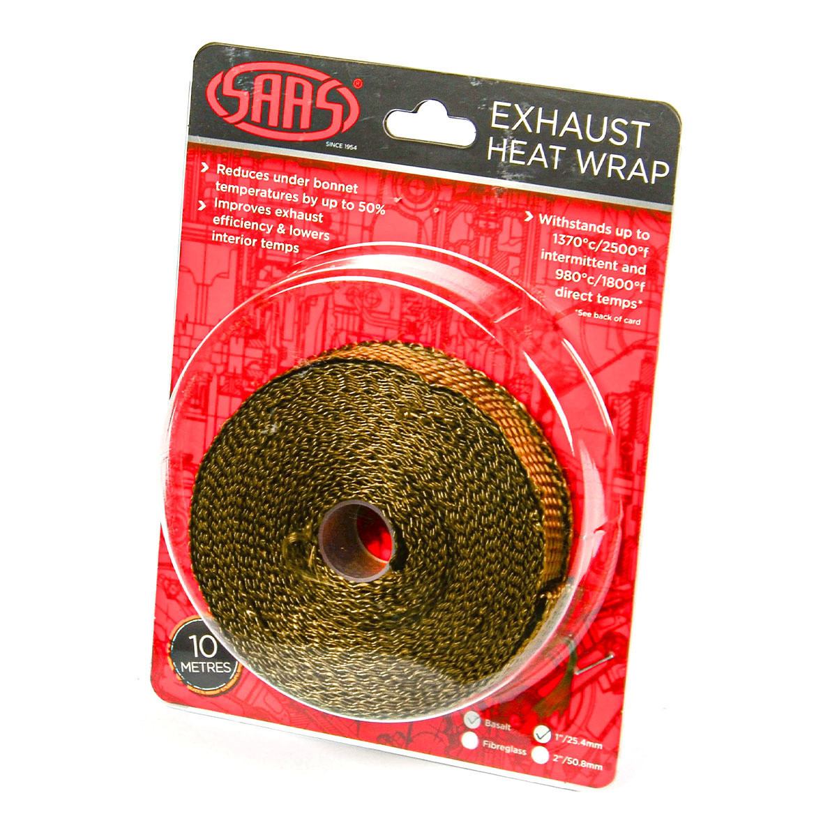 Exhaust Wrap Basalt Titan 25mm (1in) x 10m