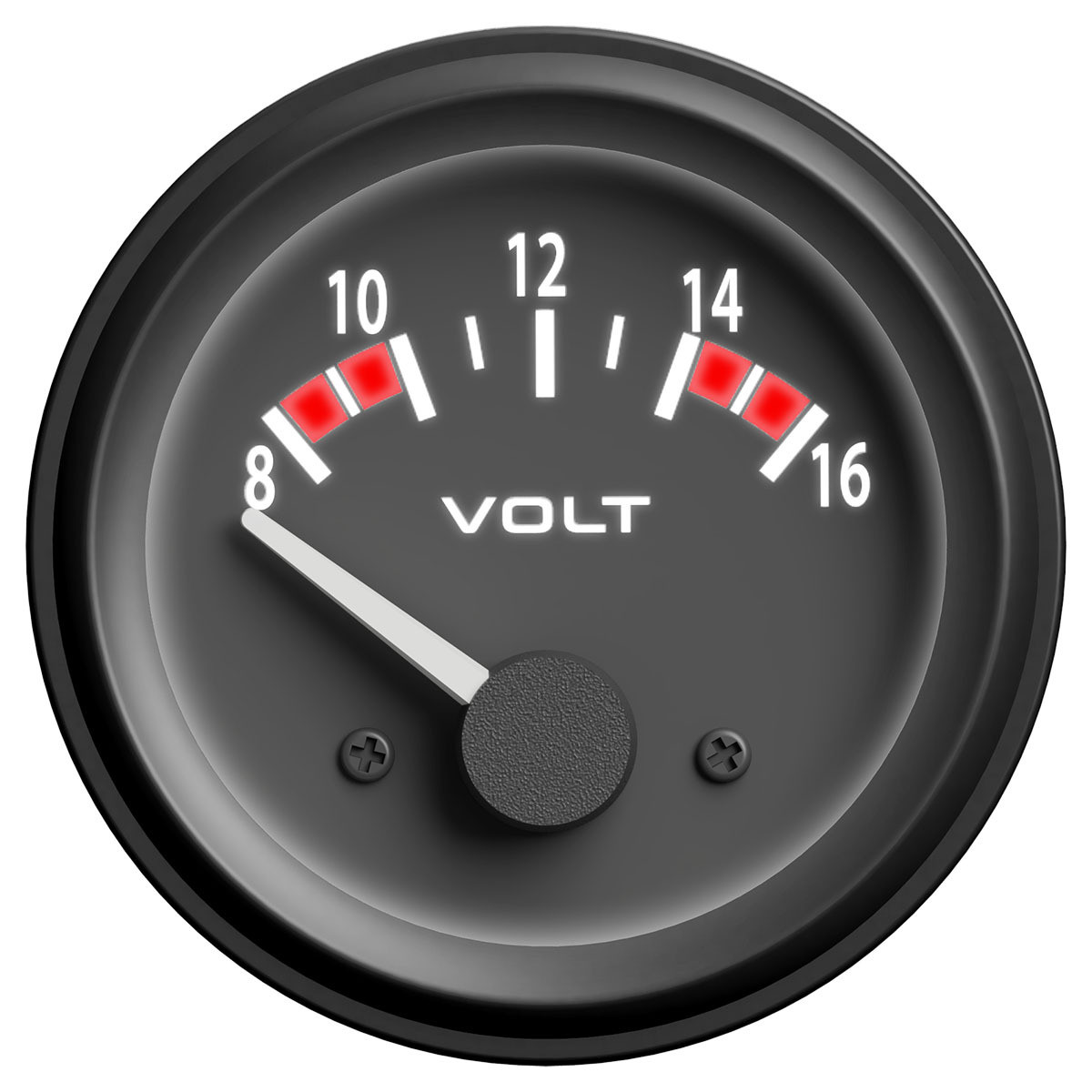 Volt Gauge Black Autoline 8v - 16v