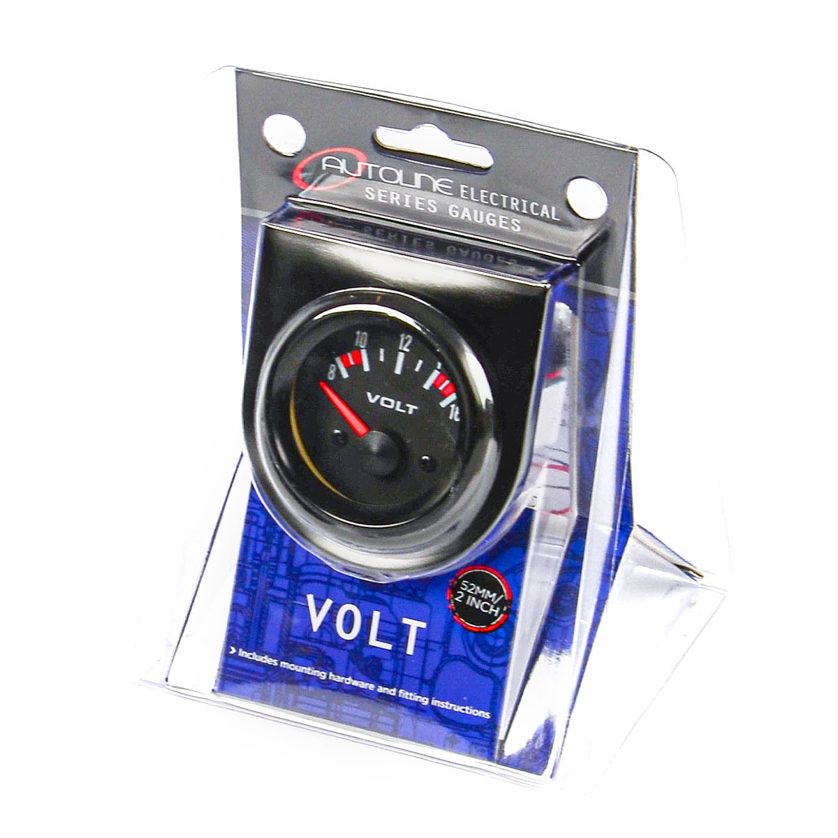 Volt Gauge Black Autoline 8v - 16v