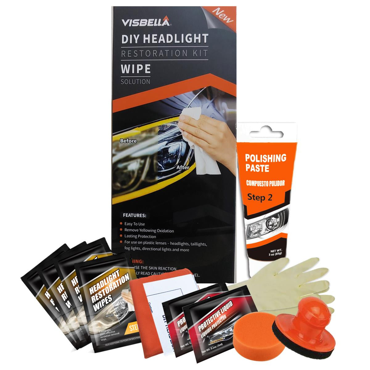 Visbella Headlight Restore Kit