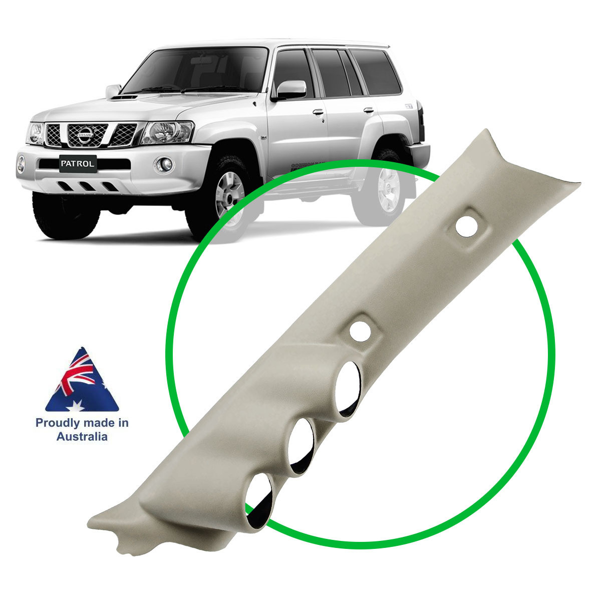 SAAS Gauge Pillar Pod Nissan Patrol 1997 - 2016 GU - Y61 3 x Guages 1 Piece