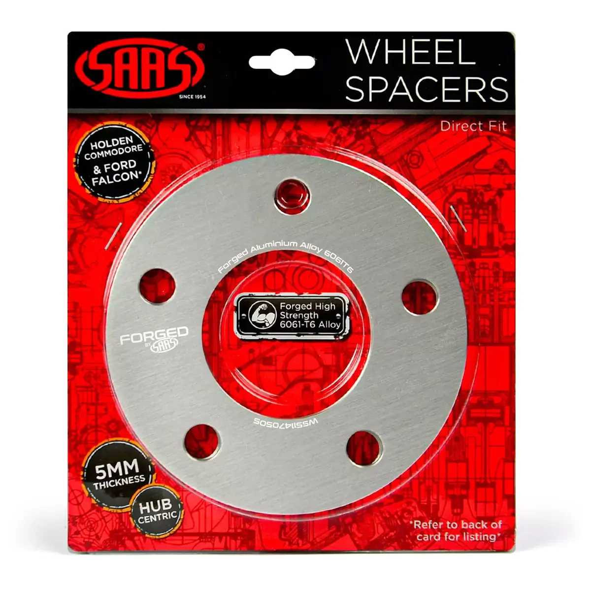 SAAS Wheel Spacers Direct Fit Forged Hub Centric 2 Pack 5mm