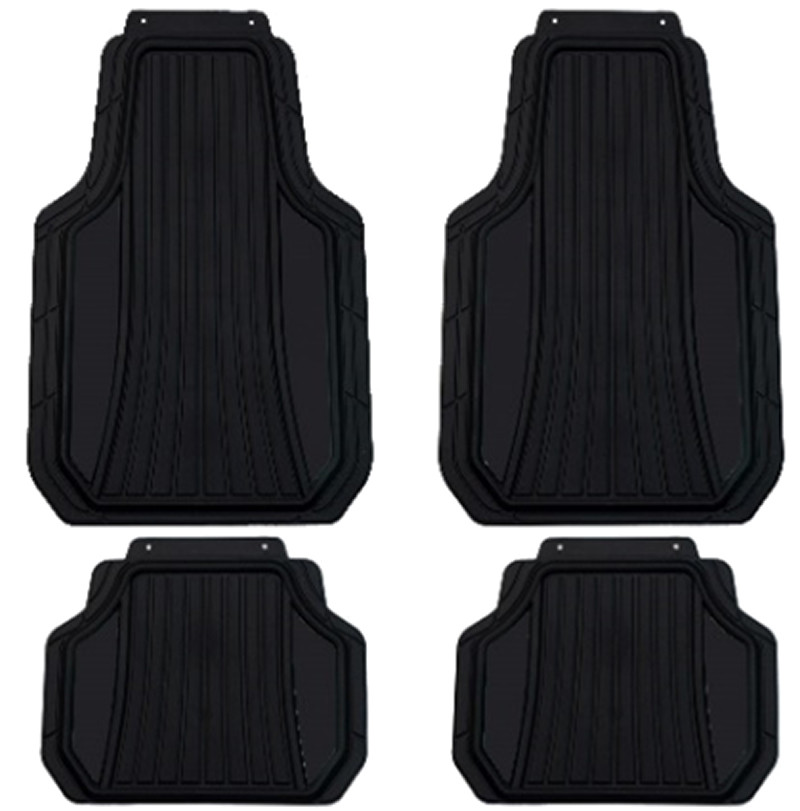 Racer Car Mat Set Heavy Duty Black (4Pc SET)