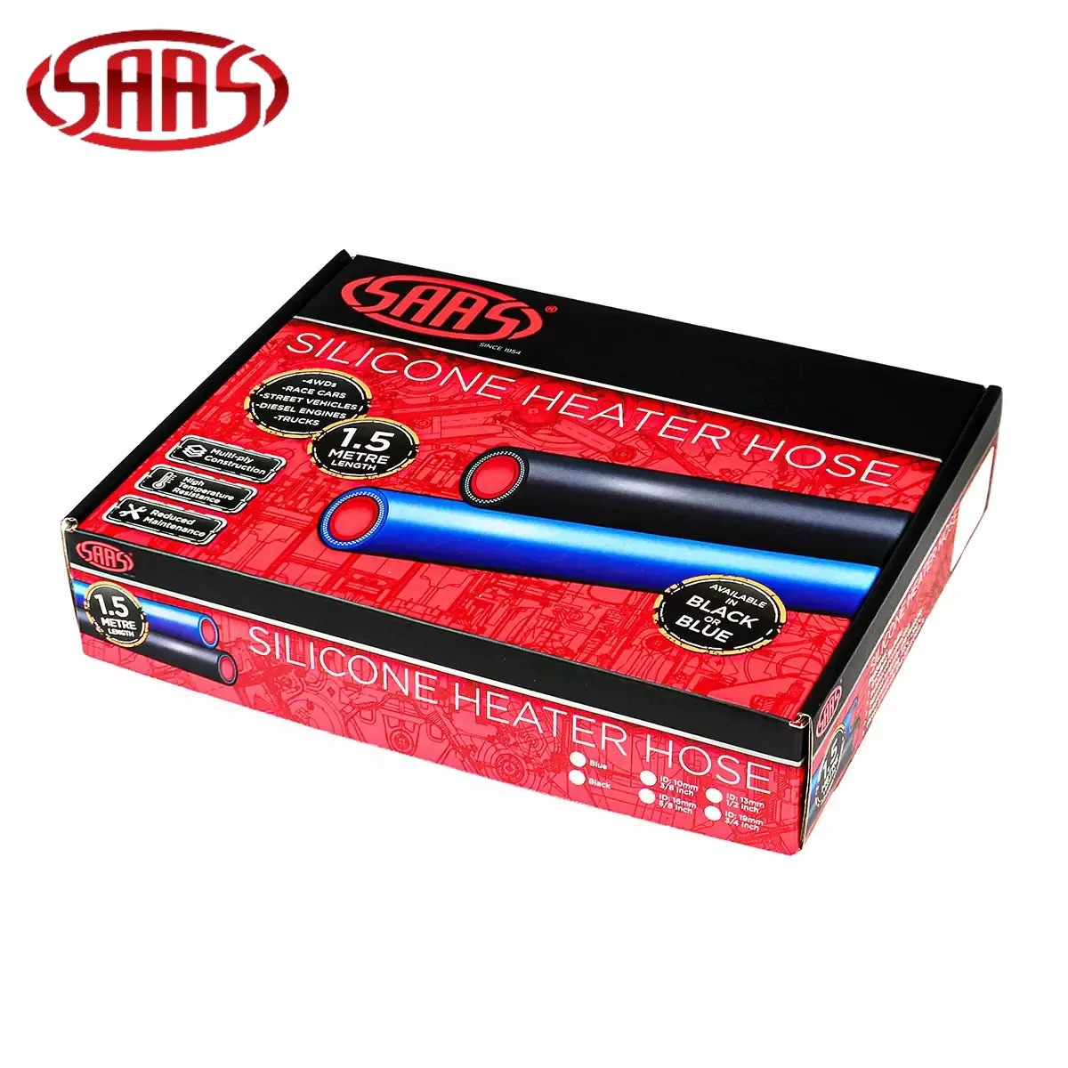 SAAS Silicone Heater Hose 13mm ID x 1.5m Blue