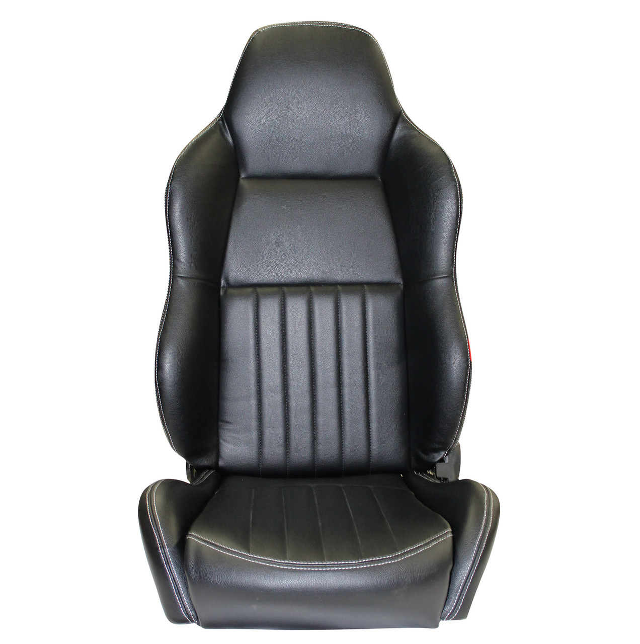 Autotecnica Classic High Back Pair 2 x Black Leather Car Bucket Seats