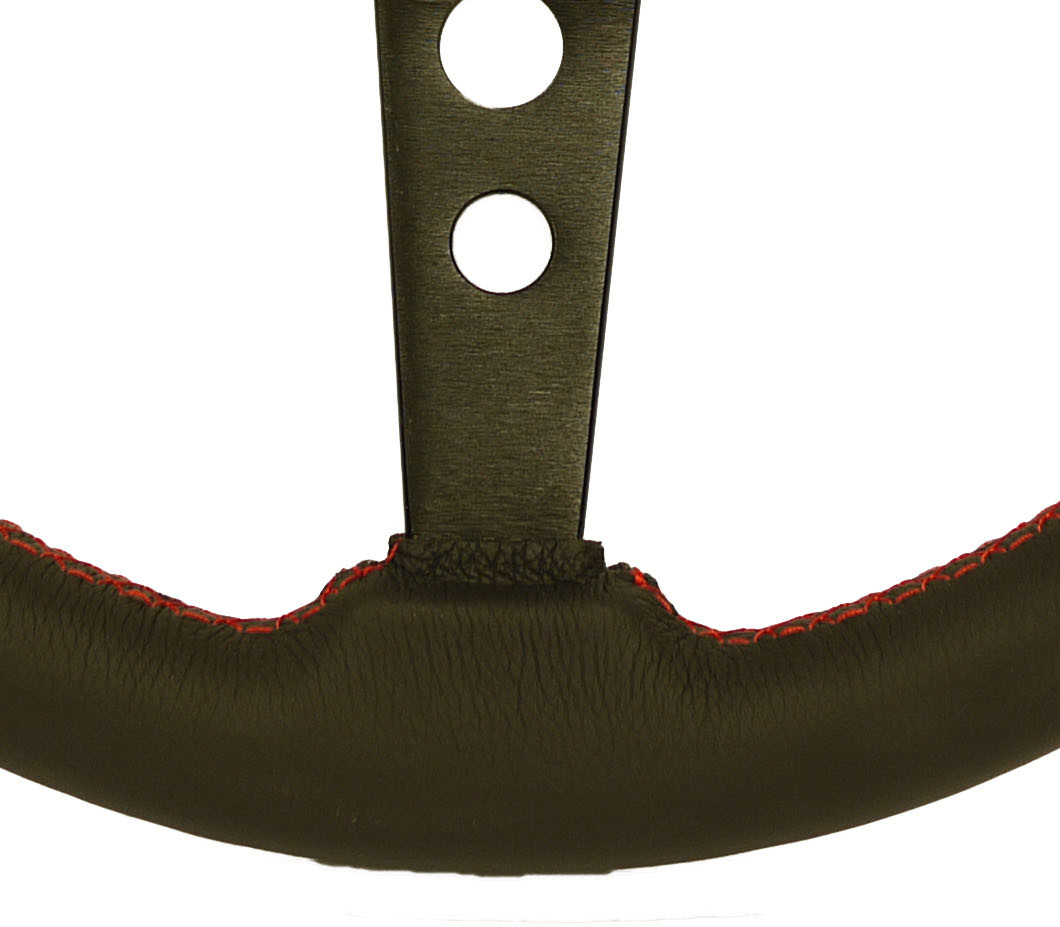 SAAS Retro Leather Black Steering Wheel