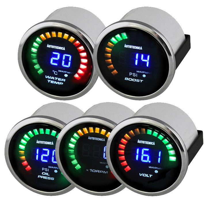 Autotecnica 52mm Electronic Digital Gauge Tachometer