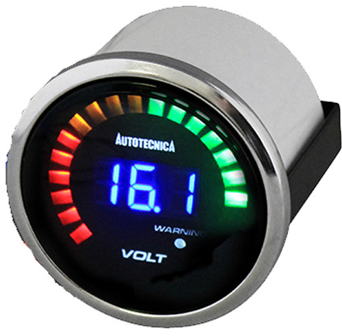 Autotecnica 52mm Electronic Digital Gauge Volts