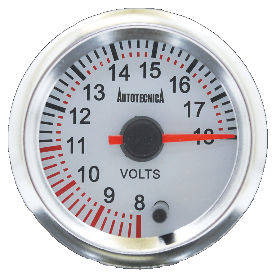 VOLTS METER Gauge 52mm Analogue Gauge by Autotecnica 7 Colours guage 12 Volt