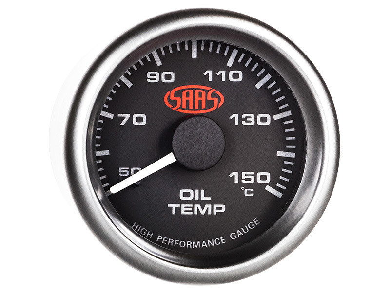 SAAS Oil Temperature Gauge Black 52mm