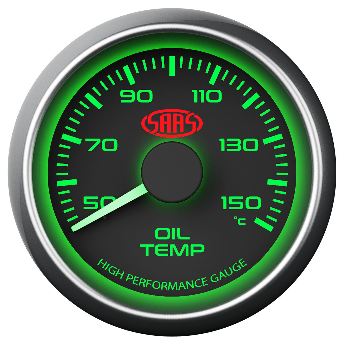 SAAS Oil Temperature Gauge Black 52mm