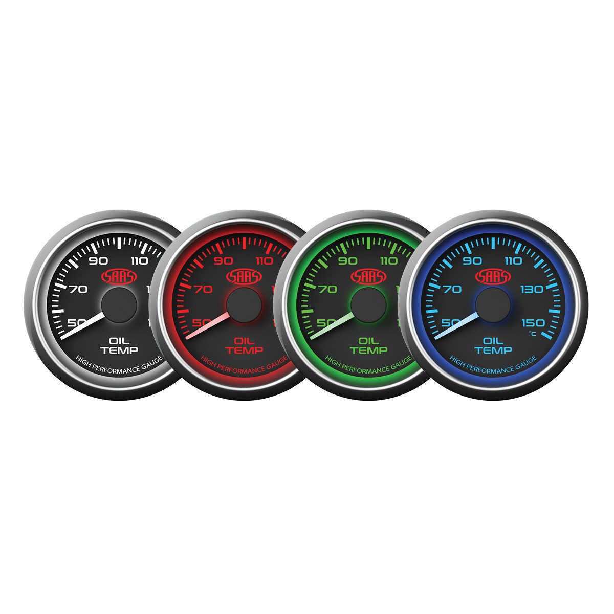 SAAS Oil Temperature Gauge Black 52mm