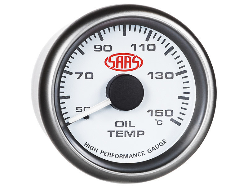 SAAS Oil Temperature Gauge White 52mm