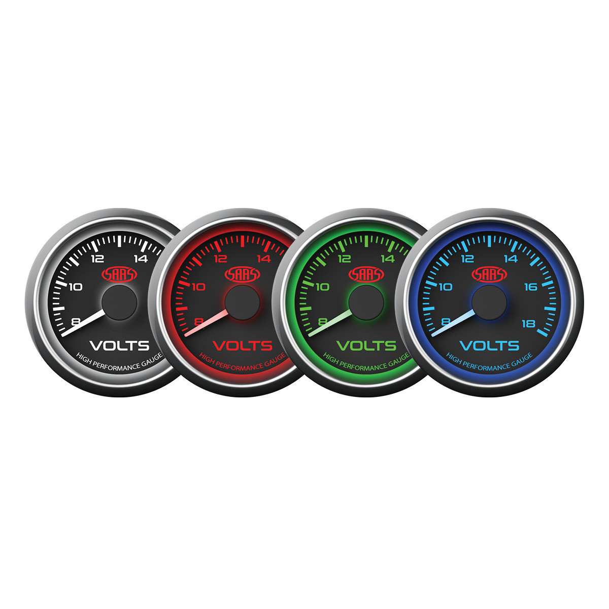 SAAS Volt Gauge Black 52mm