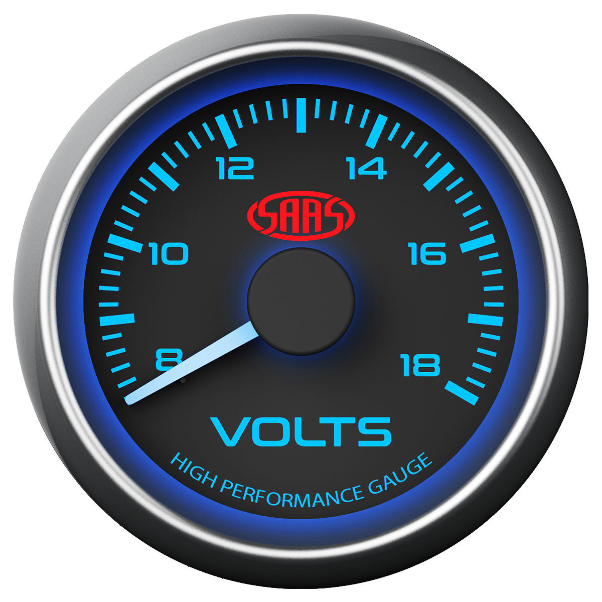 SAAS Volt Gauge Black 52mm