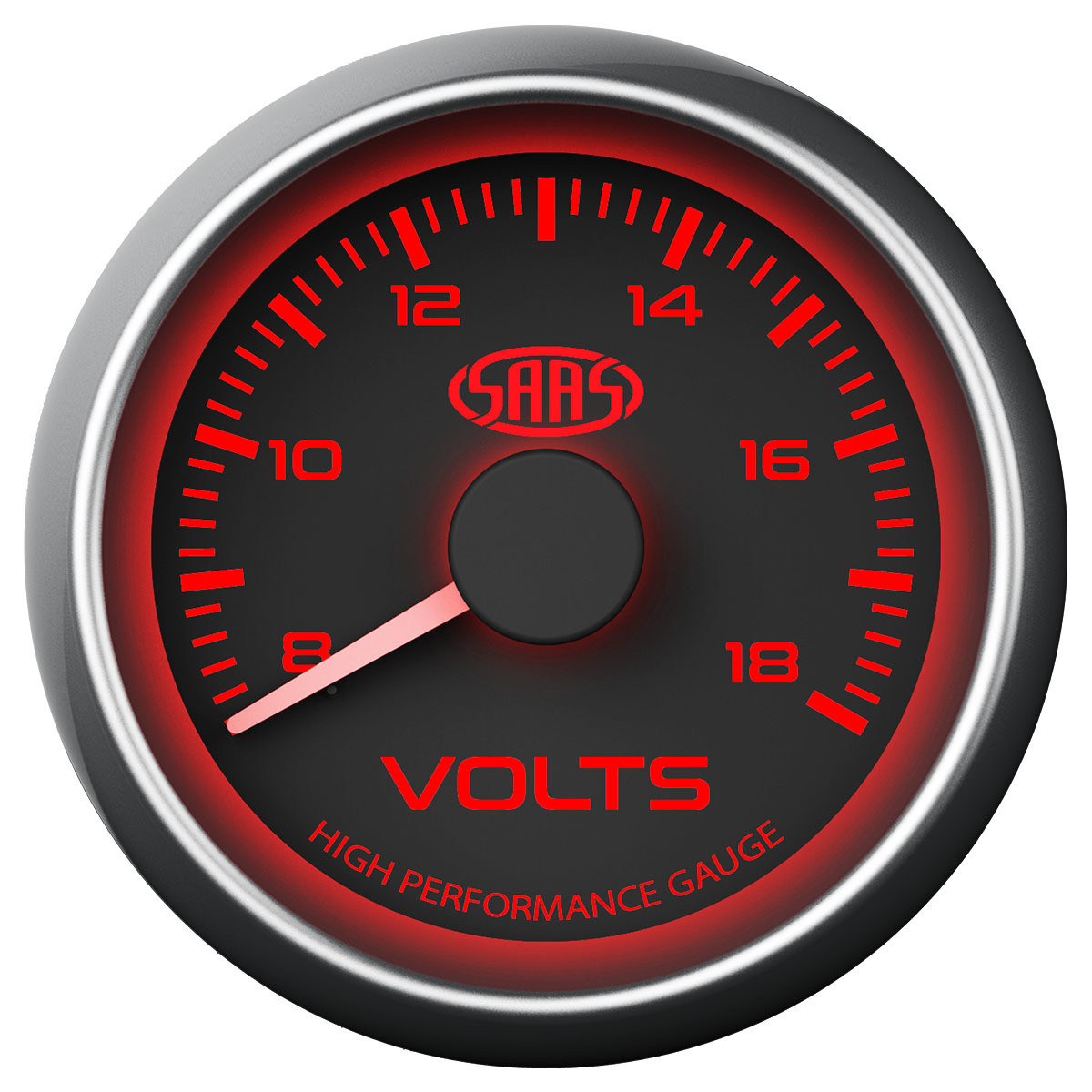 SAAS Volt Gauge Black 52mm