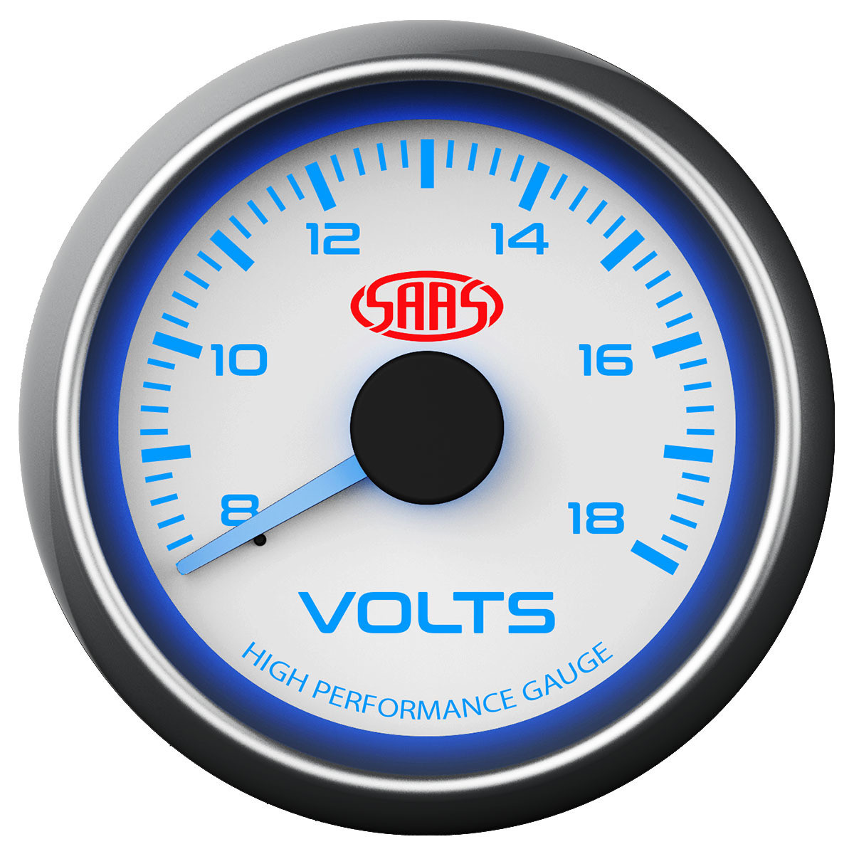 SAAS Volt Gauge White 52mm