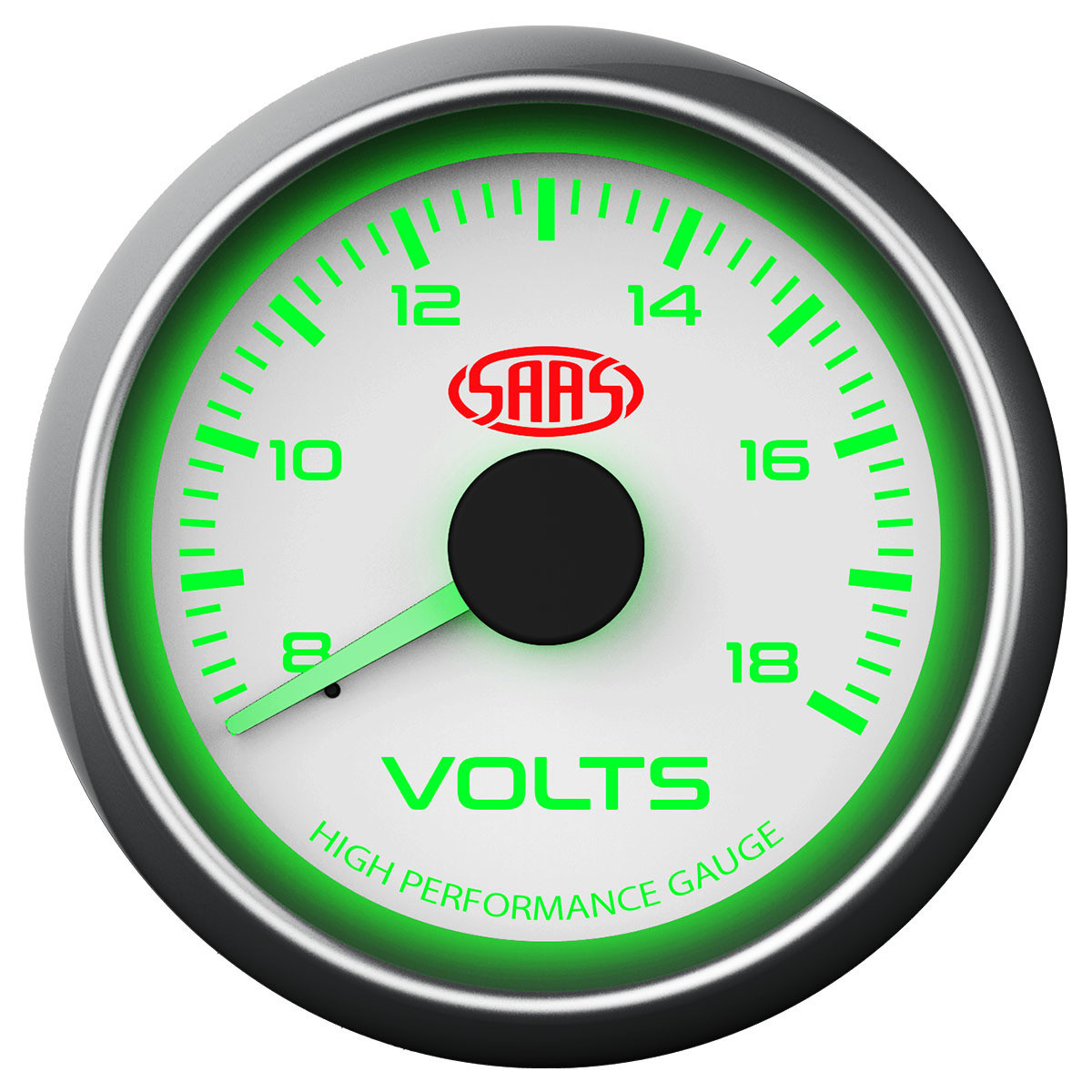 SAAS Volt Gauge White 52mm