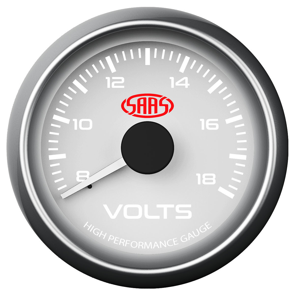 SAAS Volt Gauge White 52mm