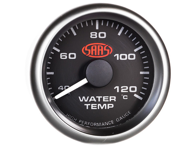 SAAS Water Temperature Gauge Black 52mm
