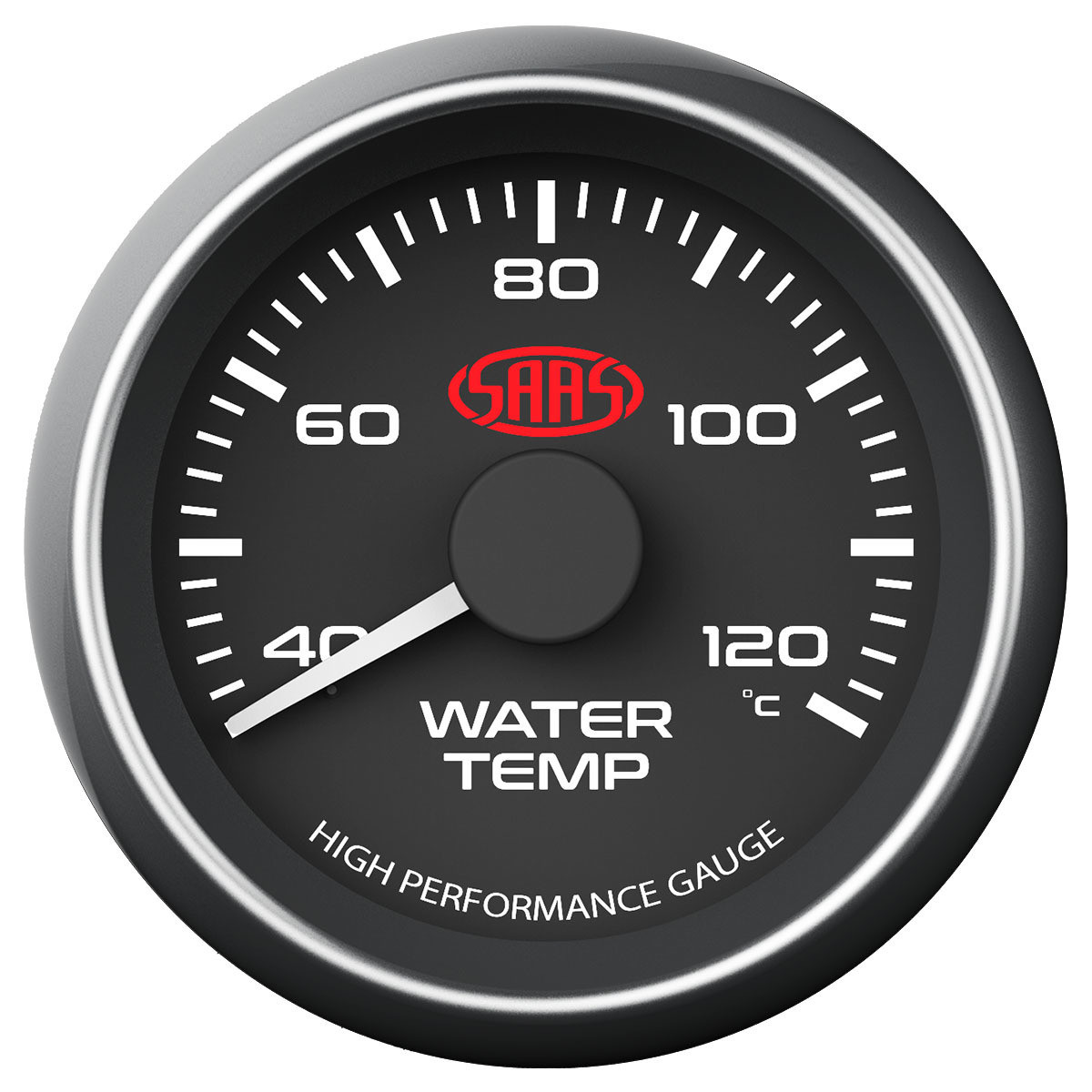 SAAS Water Temperature Gauge Black 52mm