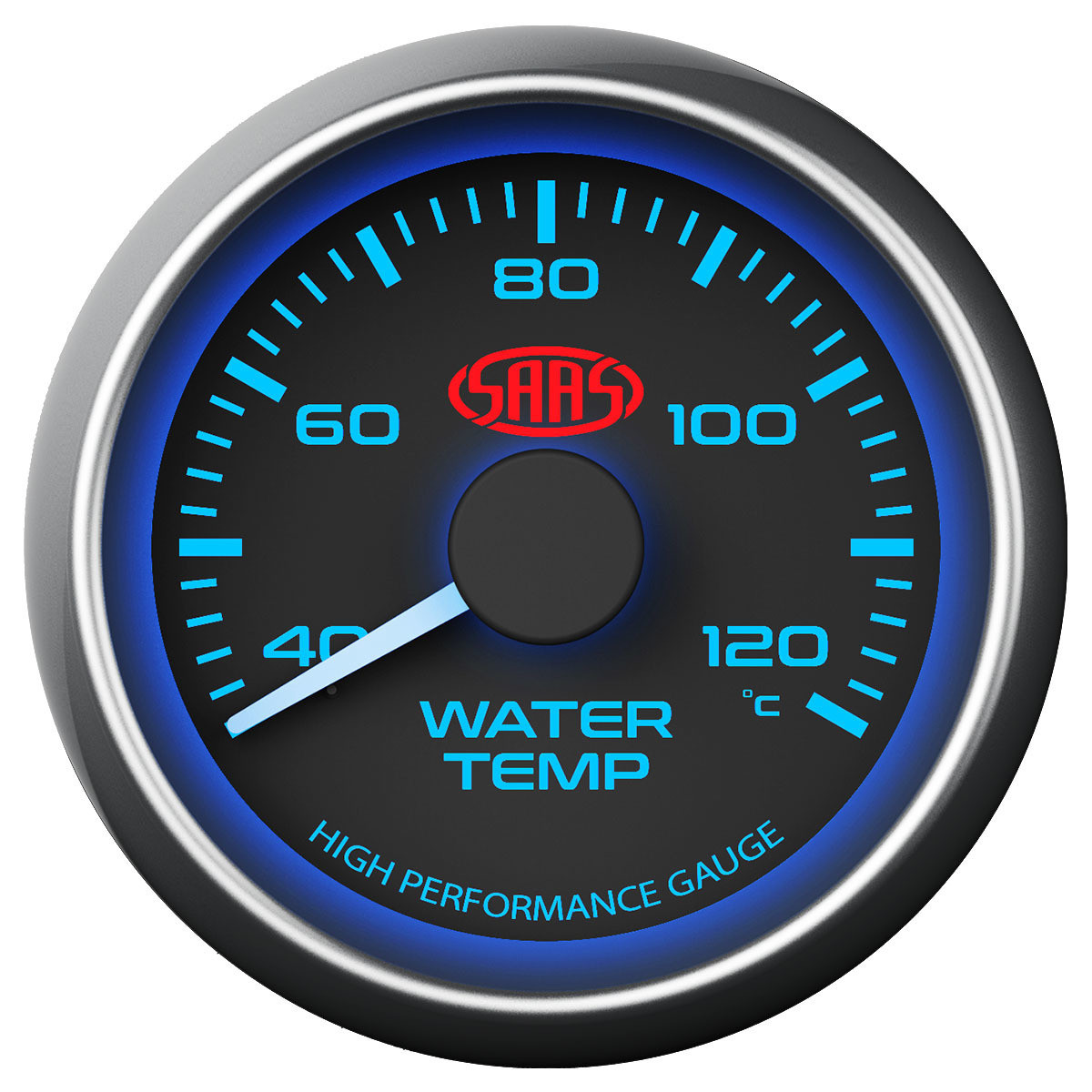 SAAS Water Temperature Gauge Black 52mm