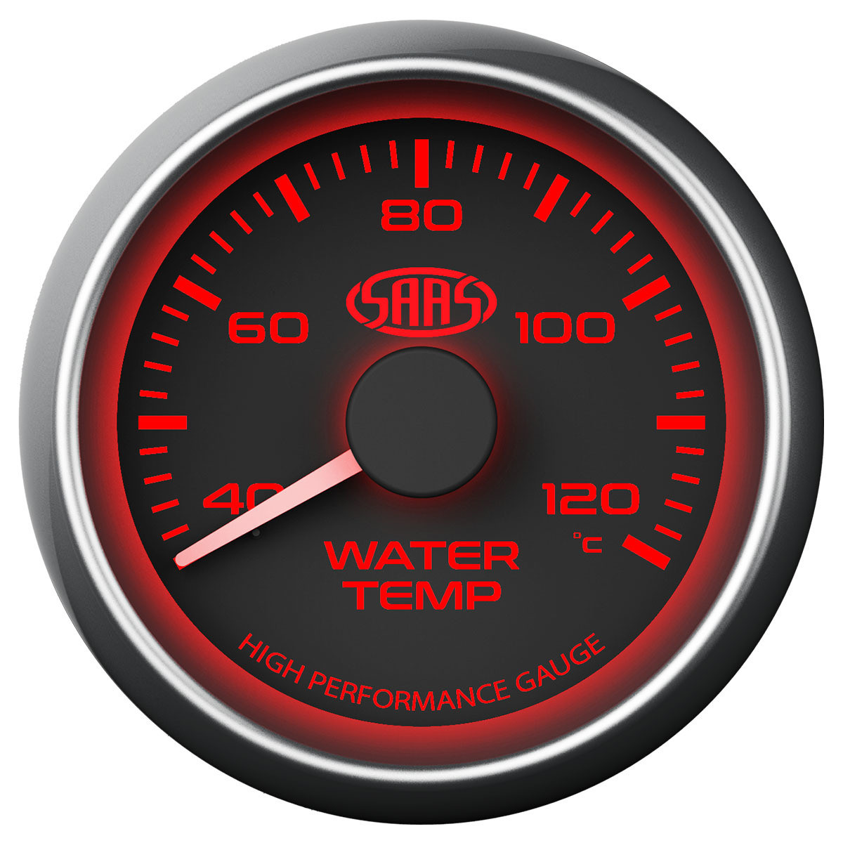 SAAS Water Temperature Gauge Black 52mm