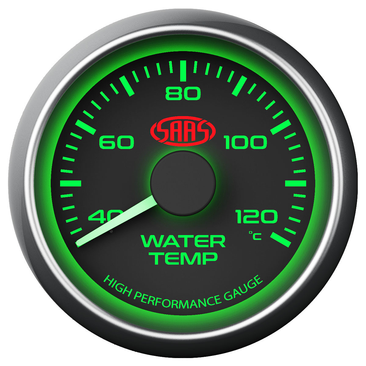 SAAS Water Temperature Gauge Black 52mm