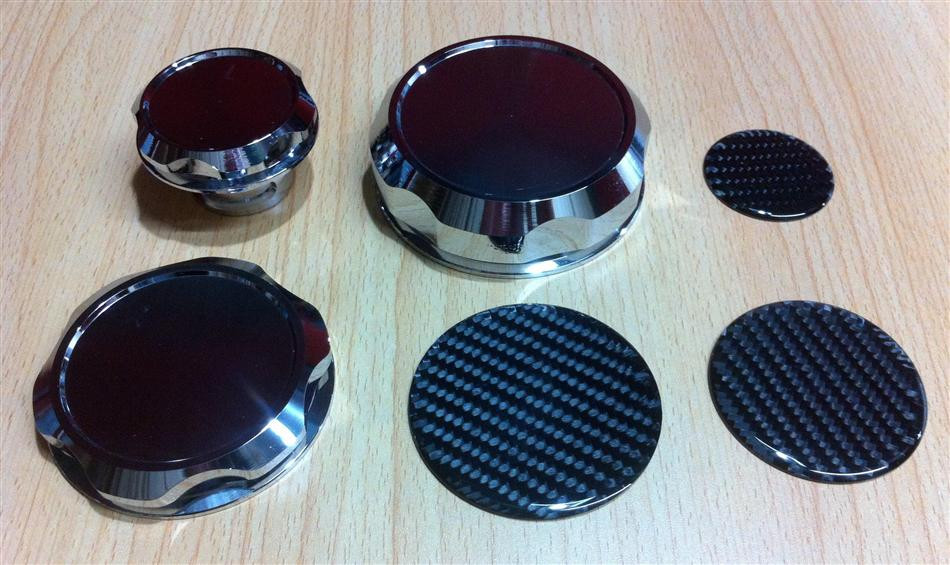Billet Aluminium Styling Caps with Carbon Top