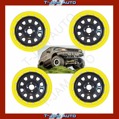 Bead Lock Simulator Kit Suits 15 inch RIMS 4WD & PASSENGER Set of 4 Yellow