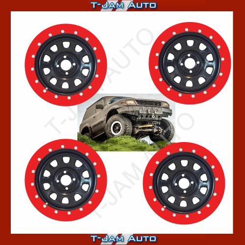 Bead Lock Simulator Kit Suits 16 inch RIMS 4WD & PASSENGER Set of 4 Red