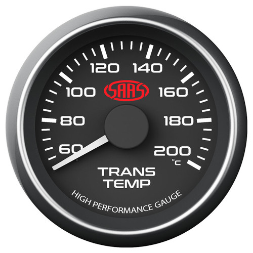 SAAS Trans Temperature Gauge Black 52mm
