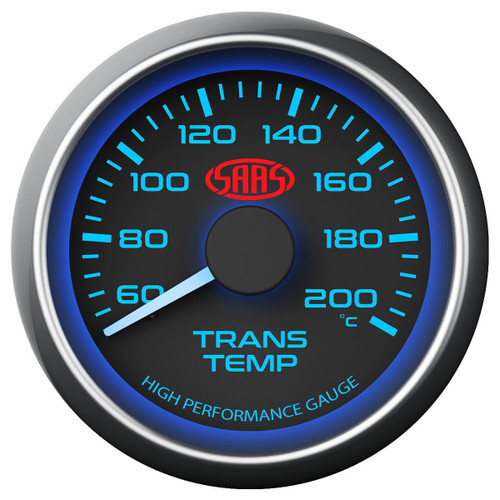 SAAS Trans Temperature Gauge Black 52mm